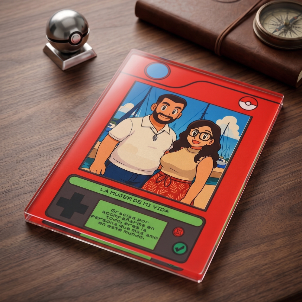 📱 Pokédex Acrílica Personalizada: "Nuestra Gran Aventura" ❤️✨