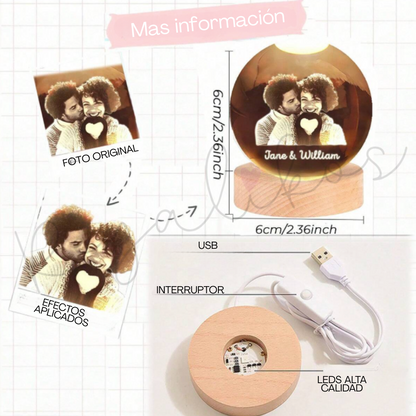 Bola de cristal personalizada con foto grabada (2)