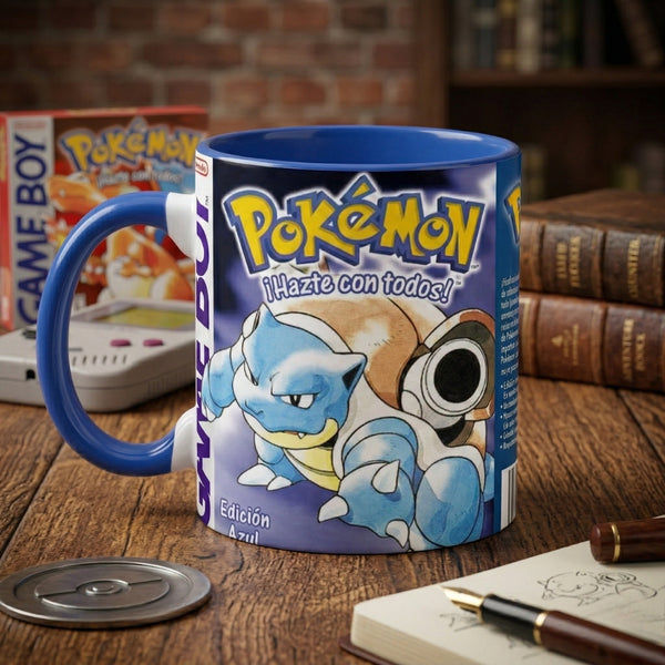 🎮 Taza Pokémon Edición Azul – Game Boy Retro 🔵