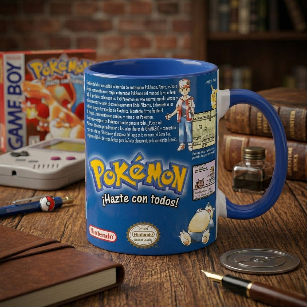 🎮 Taza Pokémon Edición Azul – Game Boy Retro 🔵