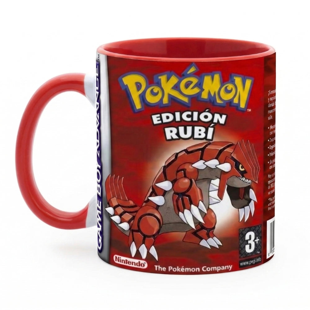 🎮 Taza Pokémon Edición Rubí – Game Boy Advance Retro 💎