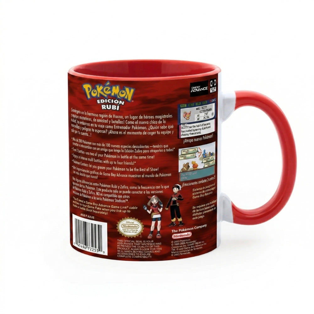 🎮 Taza Pokémon Edición Rubí – Game Boy Advance Retro 💎