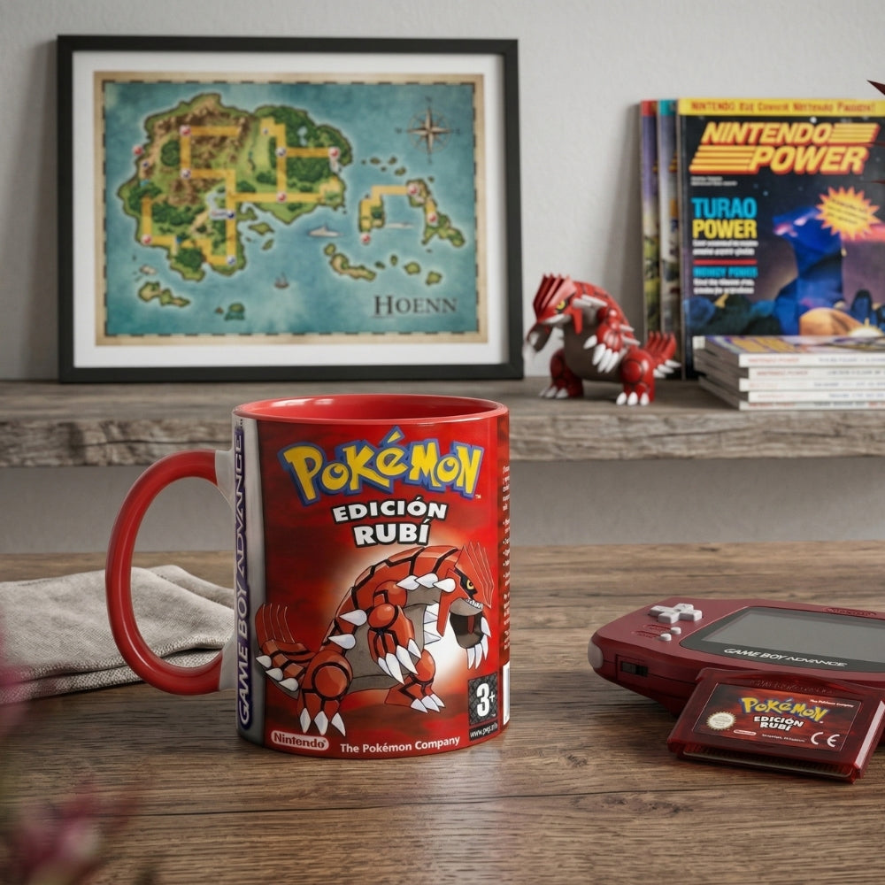 🎮 Taza Pokémon Edición Rubí – Game Boy Advance Retro 💎