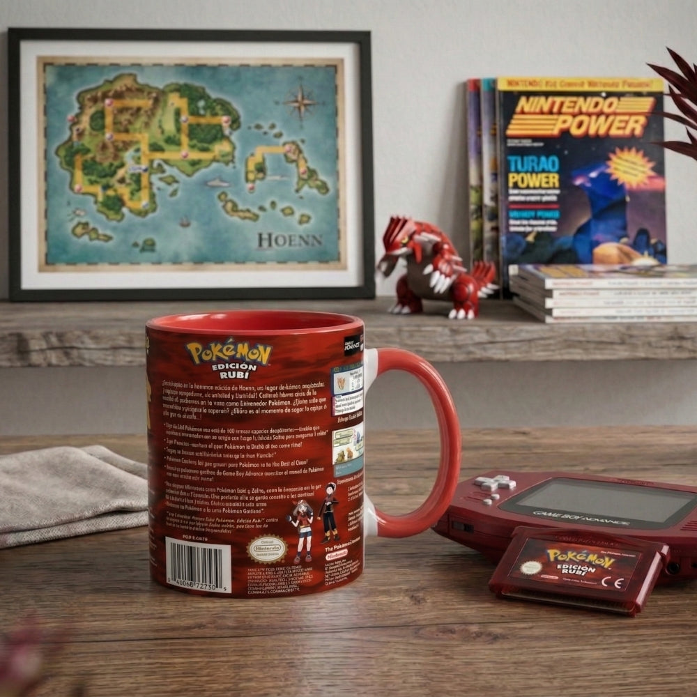 🎮 Taza Pokémon Edición Rubí – Game Boy Advance Retro 💎