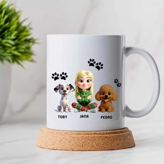Taza Personalizada «Mi Familia Peluda» 🐶🐱 Tú + Tus Mascotas (Perros y Gatos) | Diseño Avatar 3D