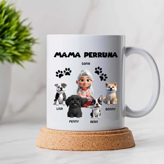 Taza Personalizada «Mama o Papa PERRUNOS» 🐶🐱 Tú + Tus Mascotas (Perros y Gatos)