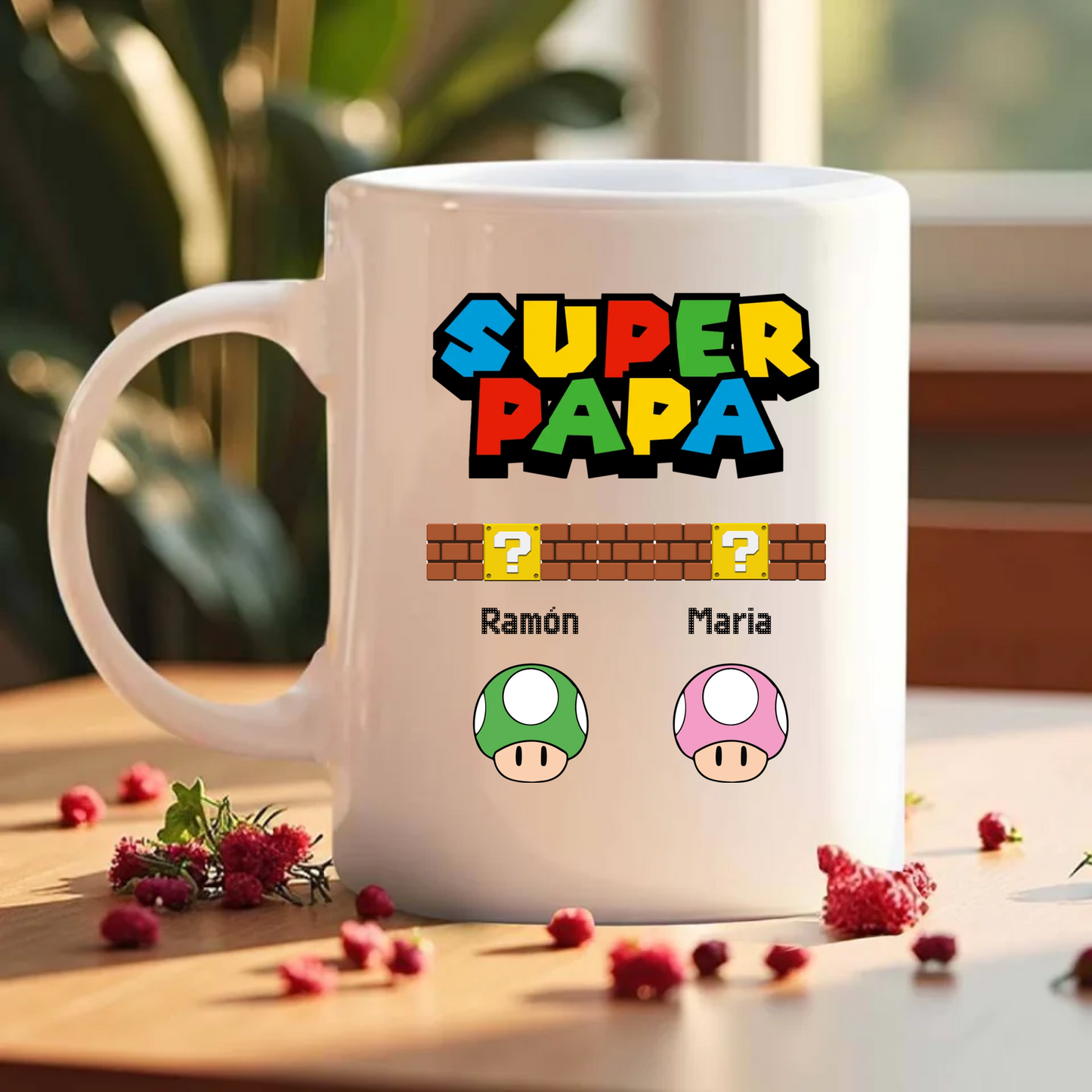 🎮 Taza Personalizada "Super Papa" - El Power-Up que Papá Necesita