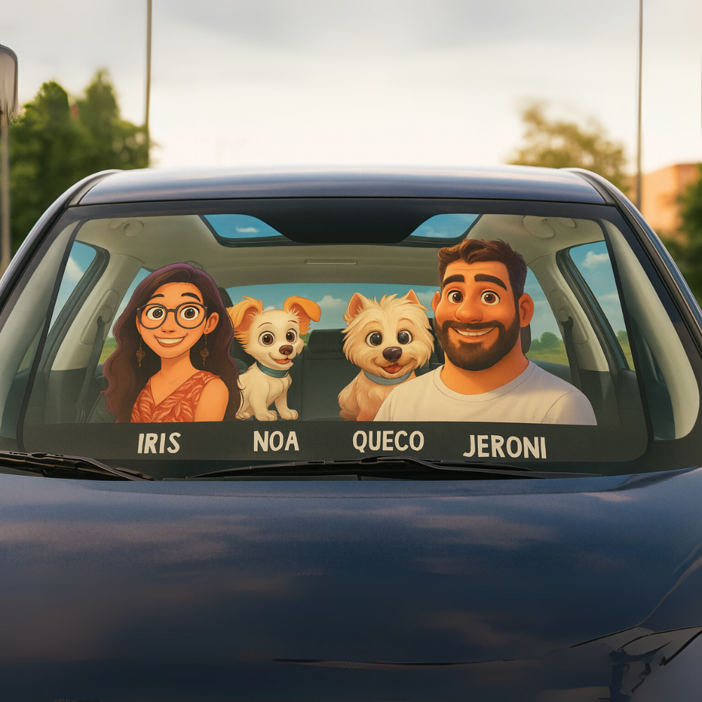 Parasol Estilo Disney – ¡Con tu perro copiloto, al fin del mundo! 🐶🚗