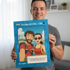 Carta de Amor Legendaria en Madera (30x40cm) - Estilo Anime