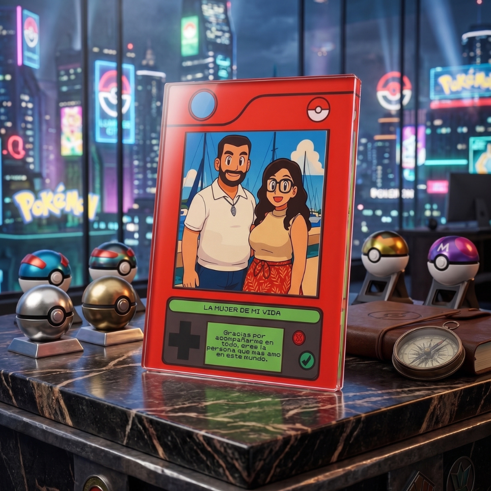 📱 Pokédex Acrílica Personalizada: "Nuestra Gran Aventura" ❤️✨