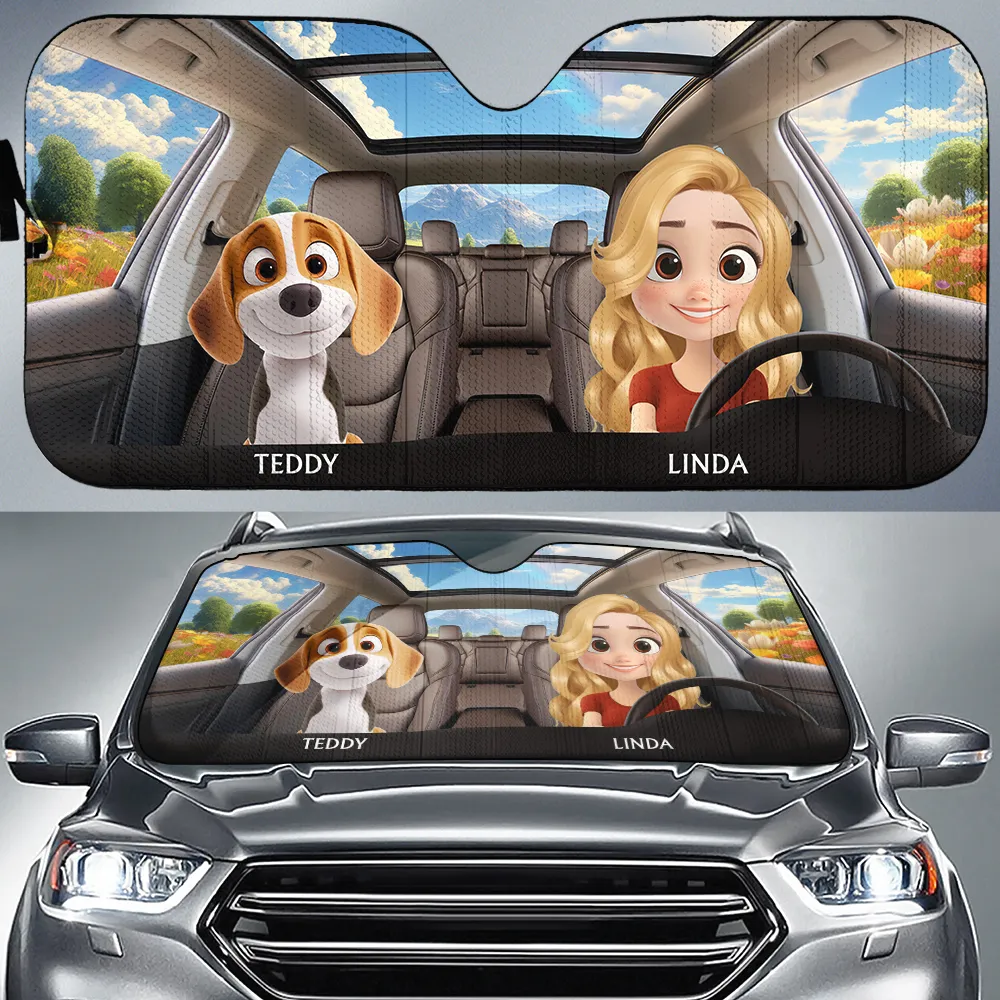 Parasol Estilo Disney – ¡Con tu perro copiloto, al fin del mundo! 🐶🚗