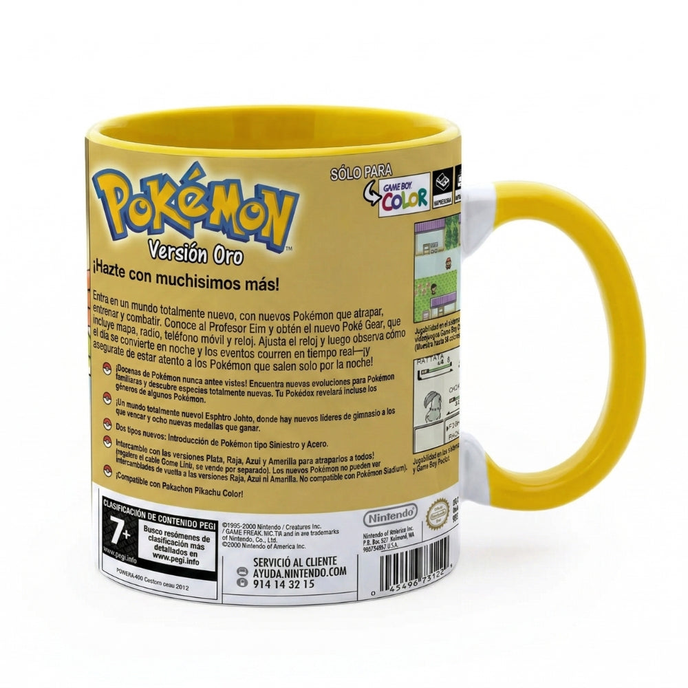 🎮 Taza Pokémon Edición Oro – Game Boy Color Retro ✨