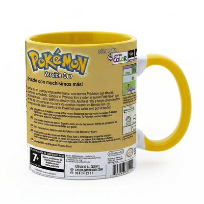 Taza Pokémon Edición Oro Game Boy Color retro con Ho-Oh de Regalikos – vista 4