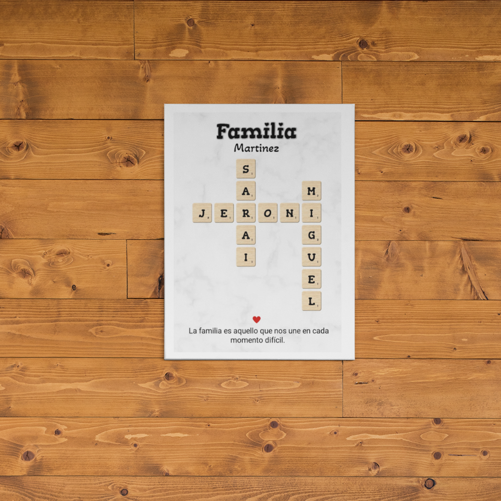 🧩❤️ Image personnalisée de style Scrabble – Votre famille en mots ❤️🧩