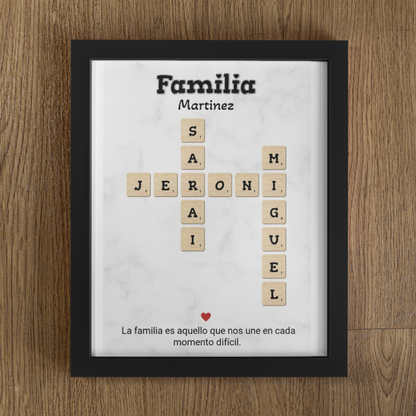 🧩❤️ Cuadro Personalizado Estilo Scrabble – Tu Familia en Palabras ❤️🧩