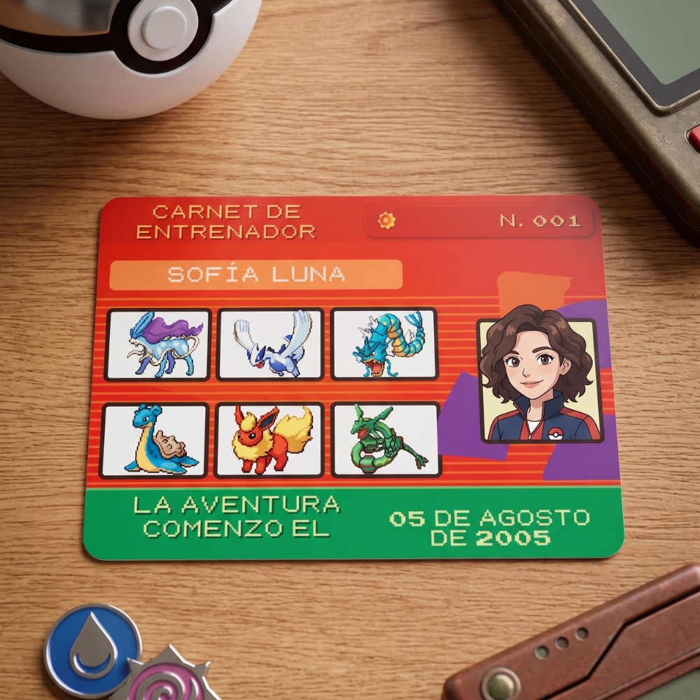 ✨ Carnet de Entrenador Pokémon Personalizado en Aluminio 🎒⚡
