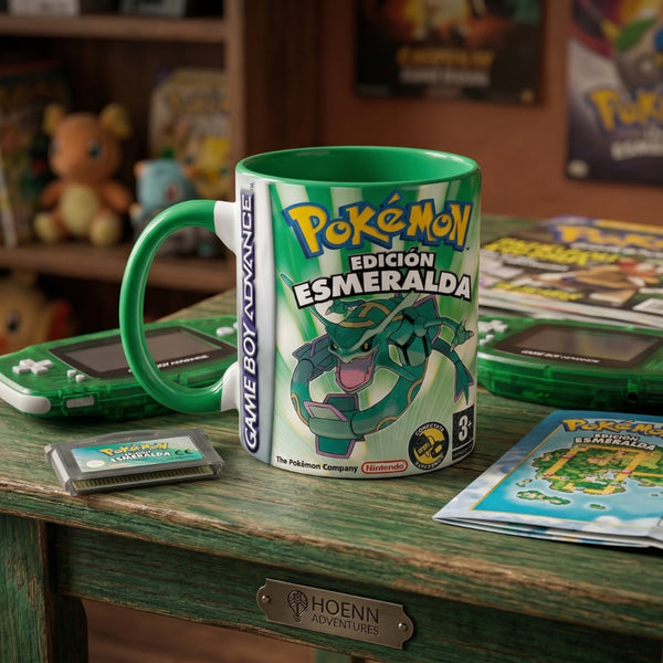 🎮 Taza Pokémon Edición Esmeralda – Game Boy Advance Retro 💚