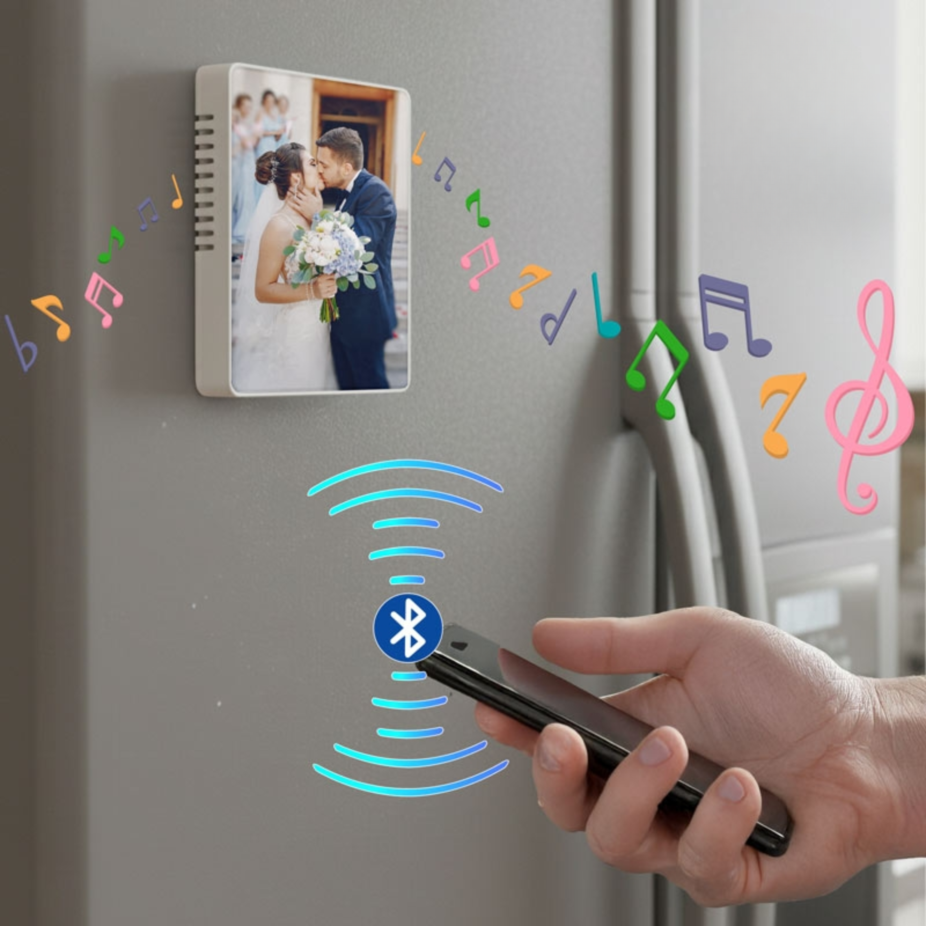 Imán Musical Personalizado: Tu Canción y Tus Fotos en la Nevera