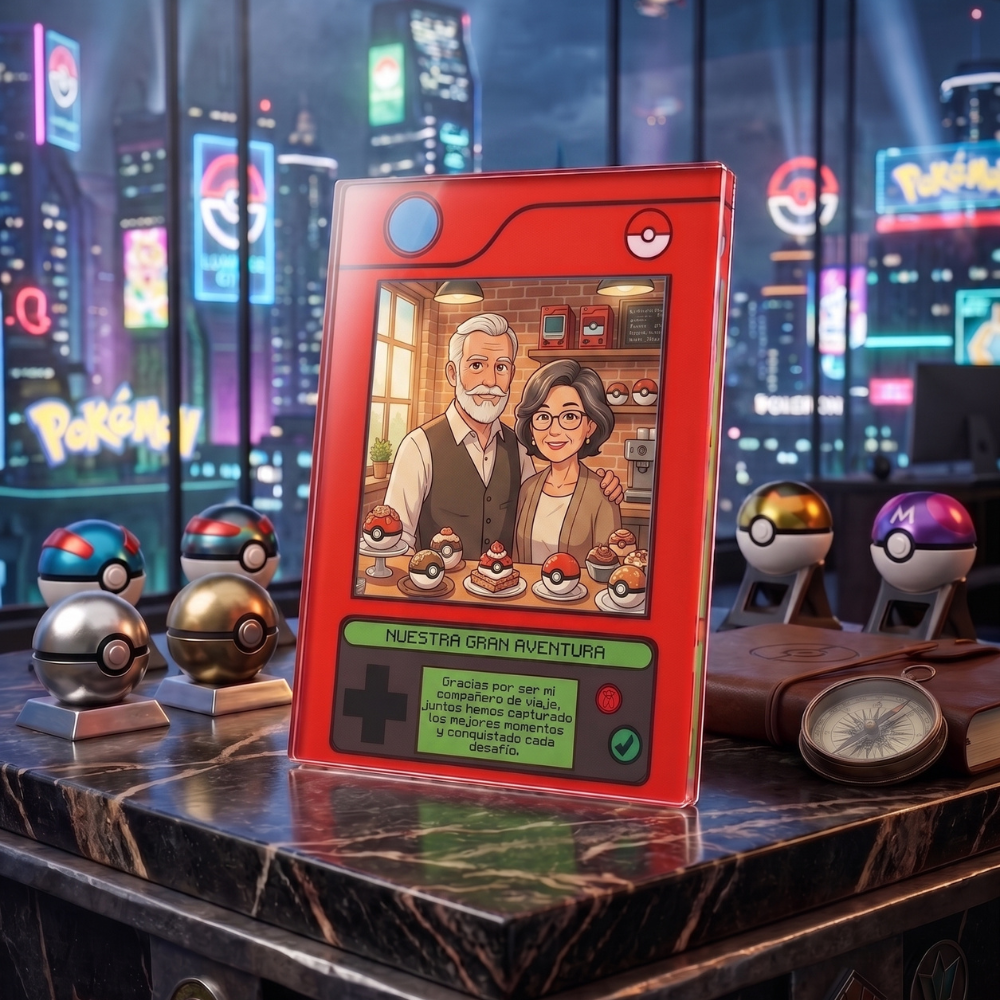 📱 Pokédex Acrílica Personalizada: "Nuestra Gran Aventura" ❤️✨