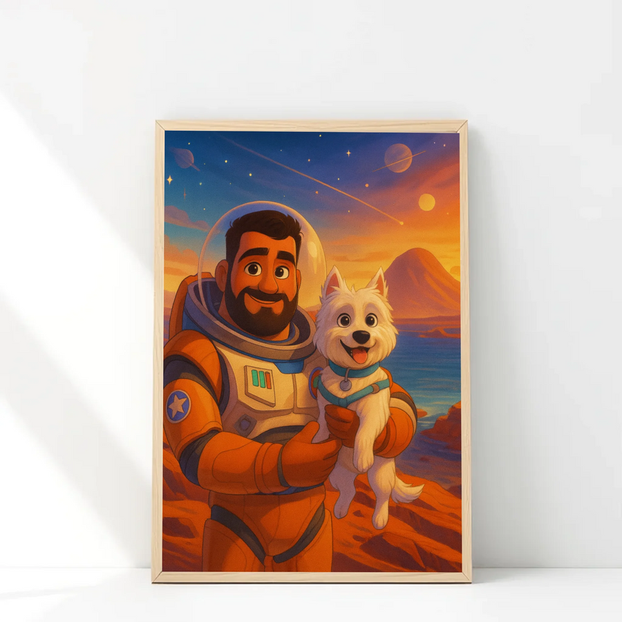 Marco personalizado estilo astronauta con tu foto