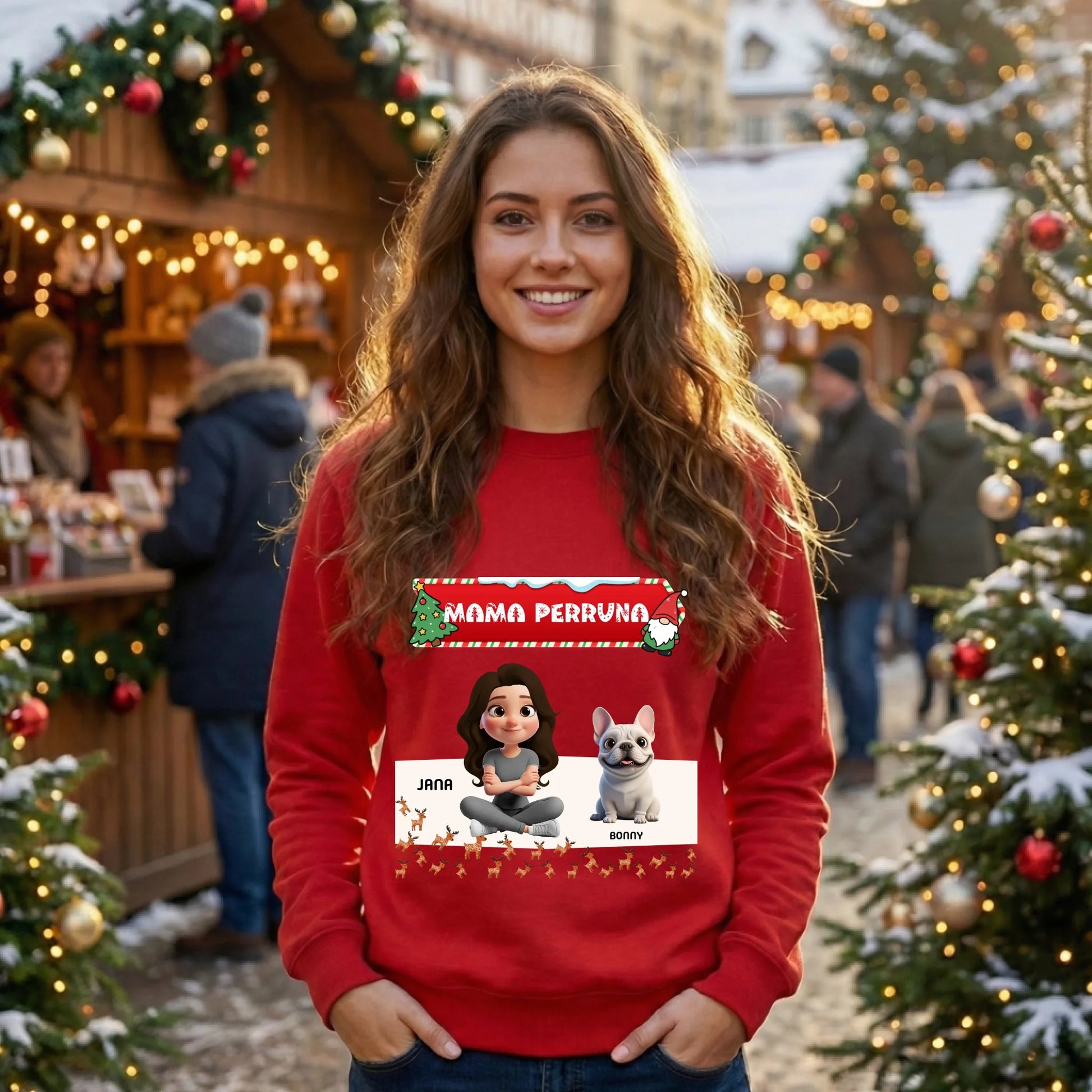 Sudadera navideña personalizada Mamá y Papá perruno (2)