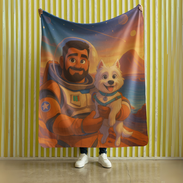 👉 🚀 Manta Polar Personalizada Estilo Astronauta