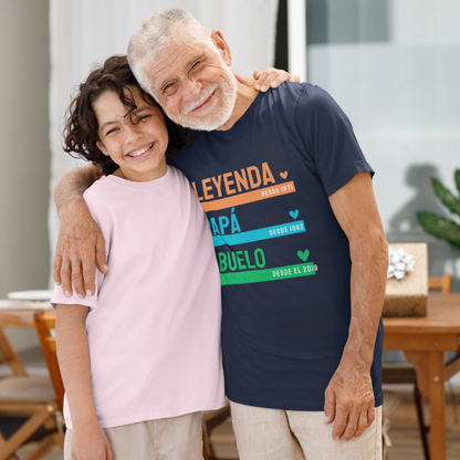 👕 Camiseta Personalizada Papá, Abuelo y Leyenda – Con el año de cada título