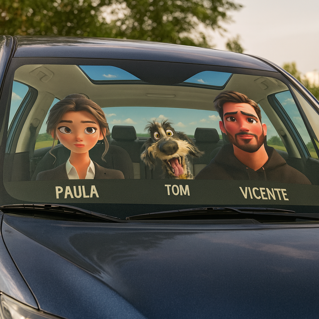 Parasol Estilo Disney – ¡Con tu perro copiloto, al fin del mundo! 🐶🚗