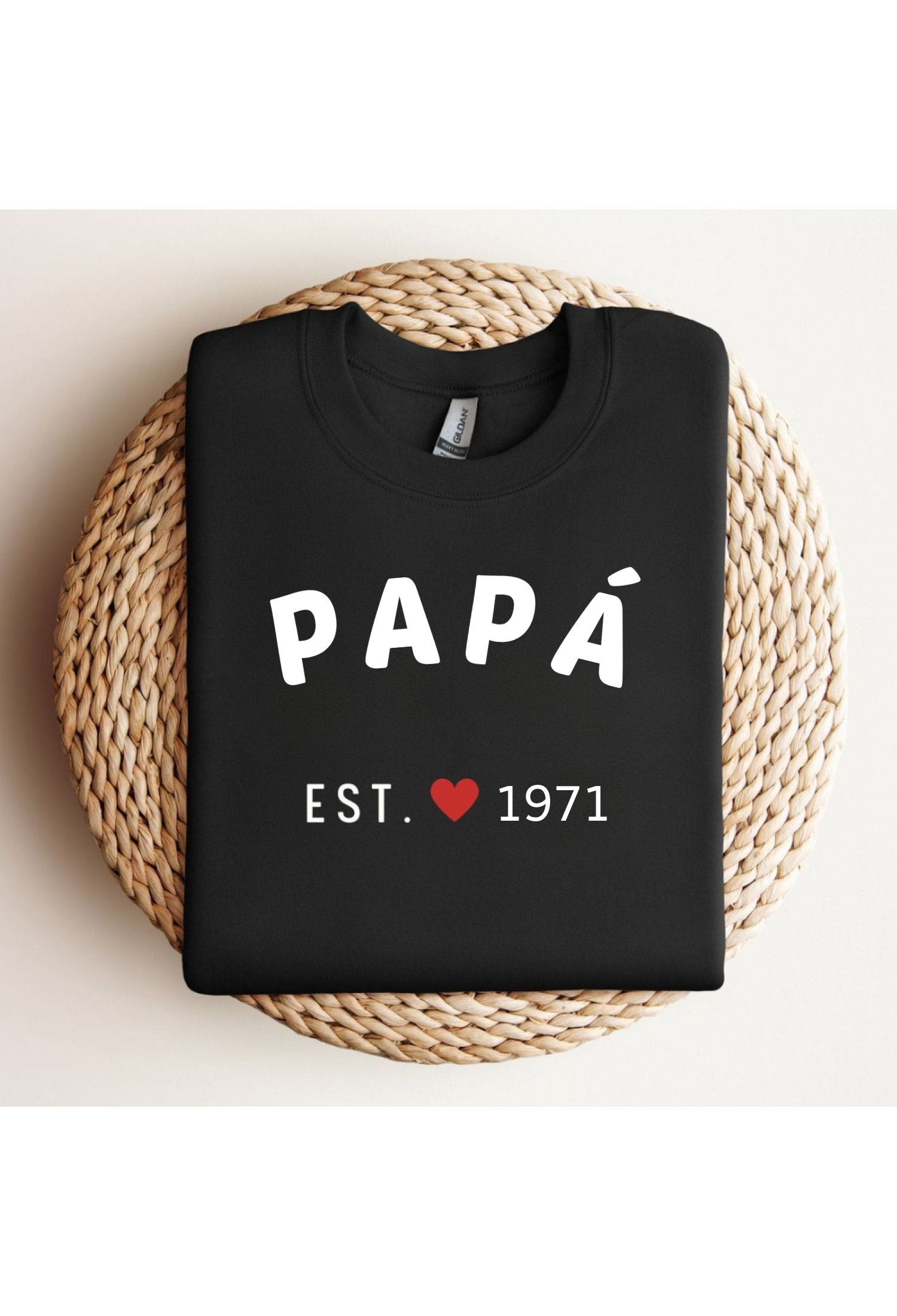 Personalisiertes Sweatshirt/T-Shirt mit besonderem Datum | "EST ❤️ Jahr" Design