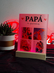 Lámpara LED Personalizada para Papá – Con Fotos, Frase y Canción en NFC