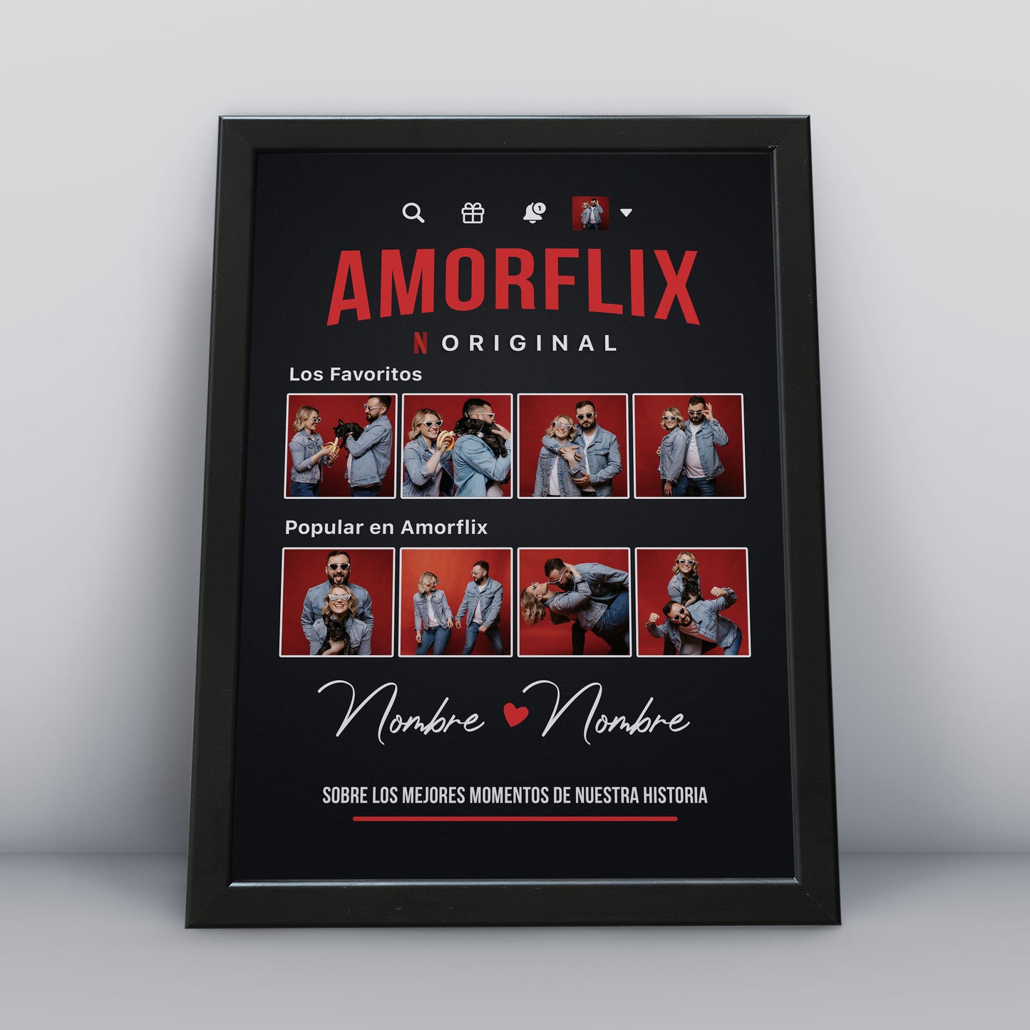 🎥❤️ Moldura personalizada "AmorFlix" – Sua própria capa de amor ❤️🎥