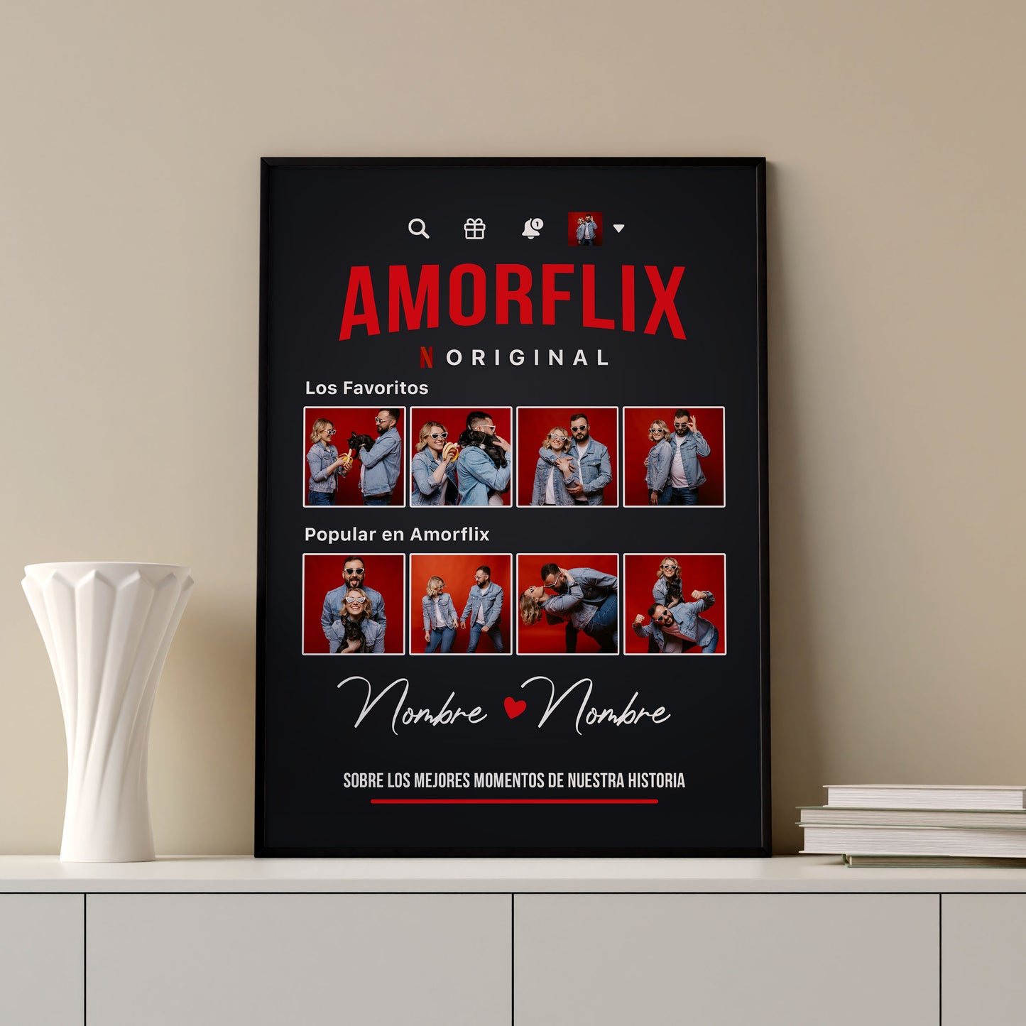 🎥❤️ Moldura personalizada "AmorFlix" – Sua própria capa de amor ❤️🎥