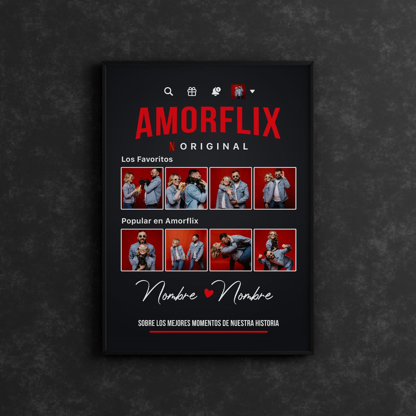 🎥❤️ Moldura personalizada "AmorFlix" – Sua própria capa de amor ❤️🎥