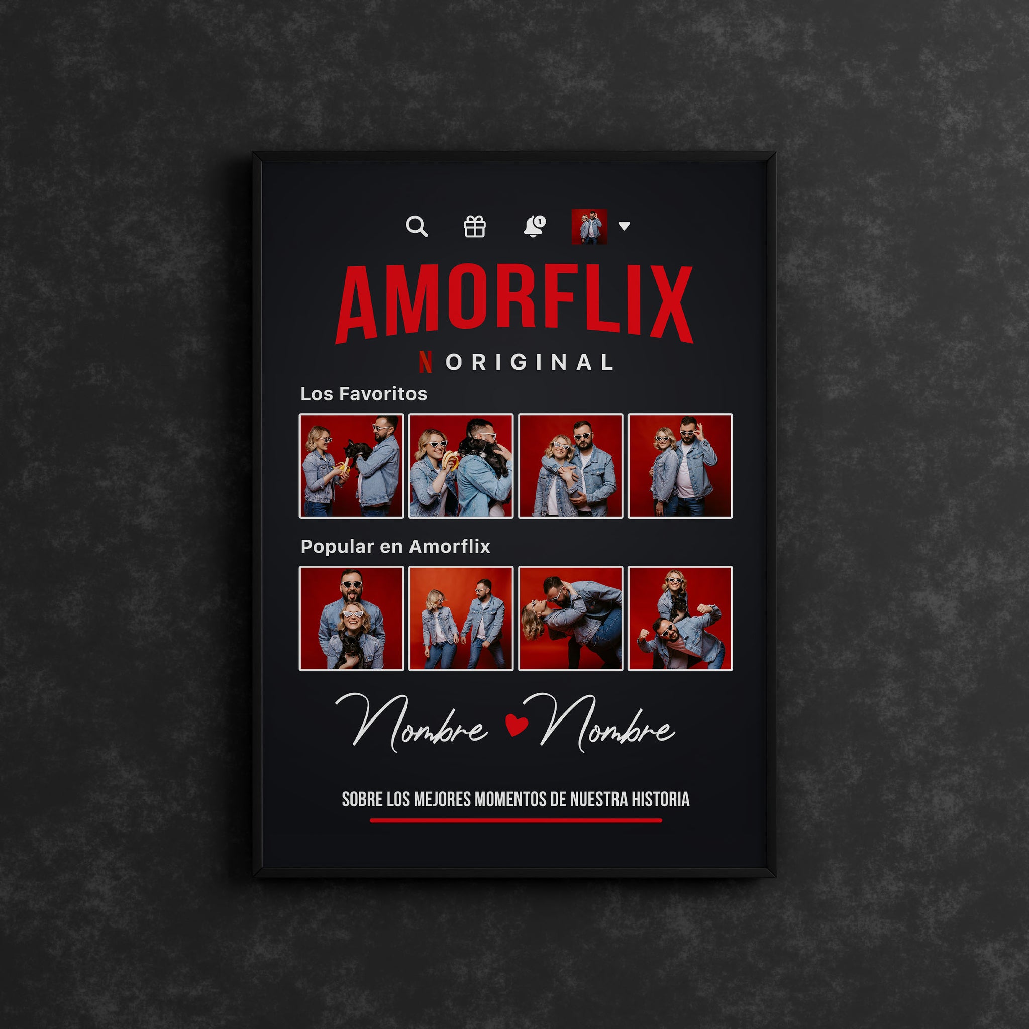 🎥❤️ Cuadro Personalizado "AmorFlix" – Tu Propia Portada de Amor ❤️🎥