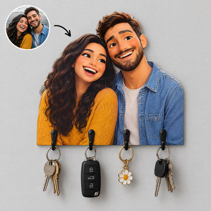 Colgador de llaves personalizado con tu foto estilo Pixar
