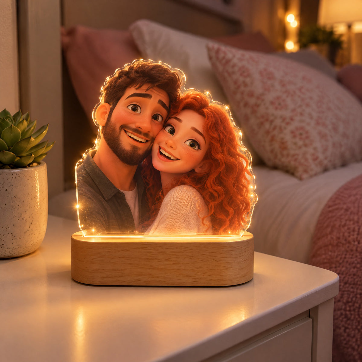 Lámpara LED Personalizada con tu Foto Estilo Pixar | Regalikos