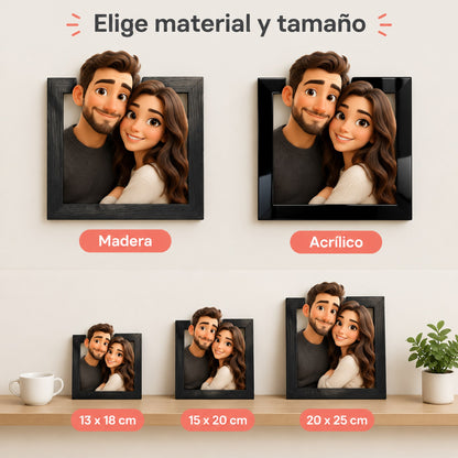 Marco 3D personalizado con tu foto estilo Pixar