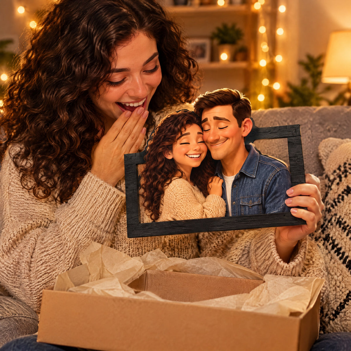 Marco 3D personalizado con tu foto estilo Pixar
